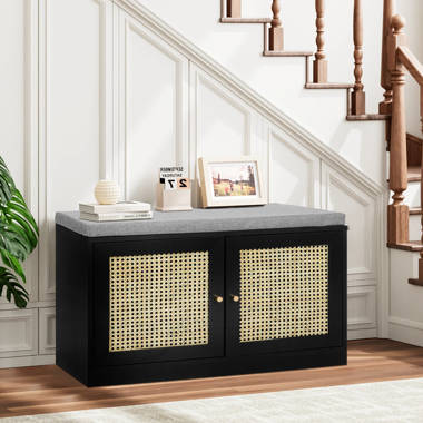 Rattan shoe best sale storage bench